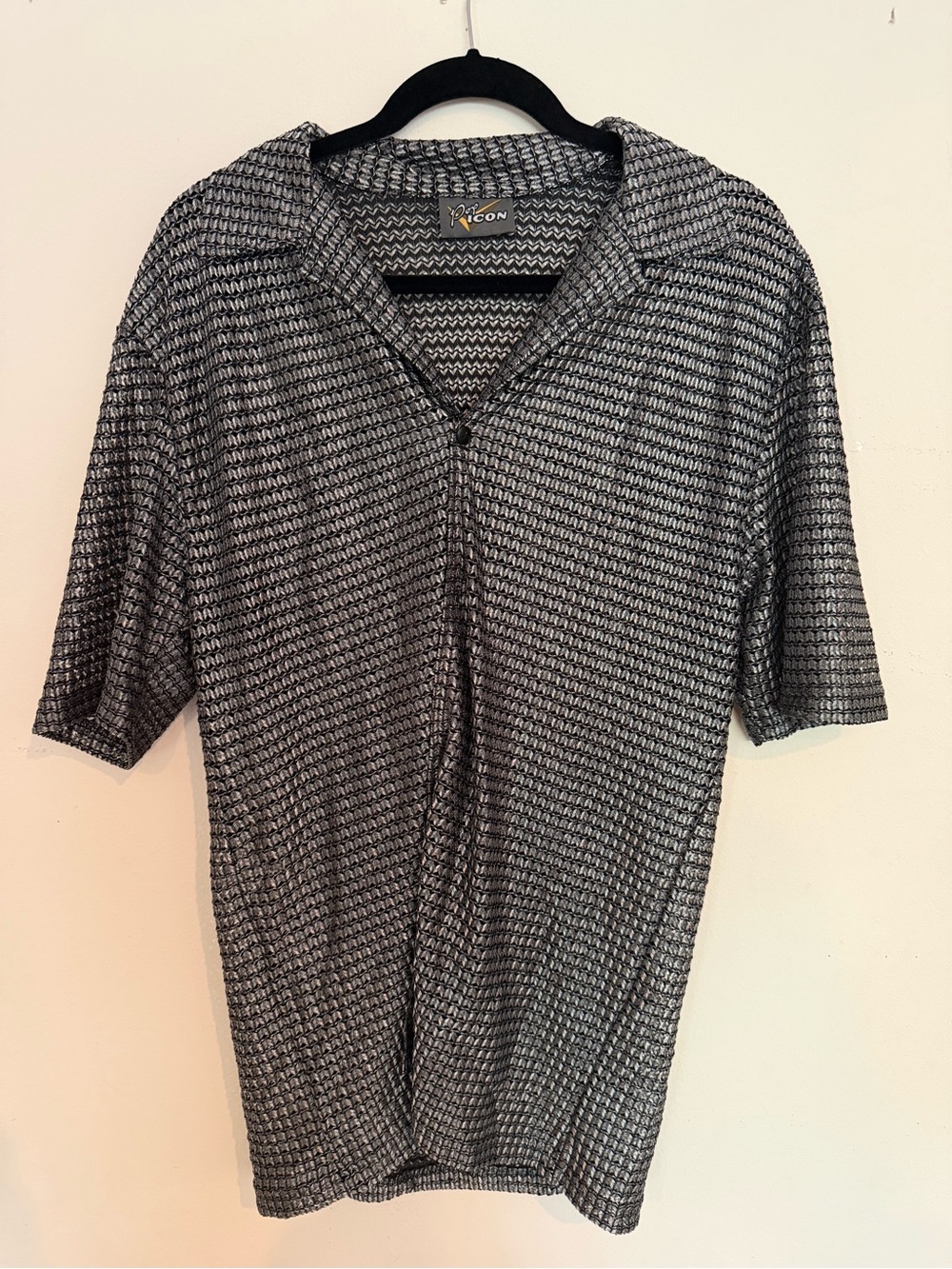 Vintage Pop Icon Silver Button Down Shirt
